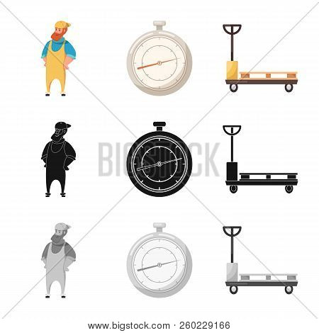Vector Illustration Of Goods And Cargo Icon. Set Of Goods And Warehouse Stock Symbol For Web.