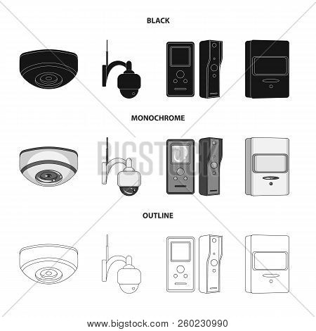 Vector Design Of Cctv And Camera Icon. Set Of Cctv And System Vector Icon For Stock.