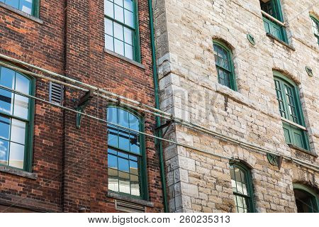 Toronto, Canada - September 18, 2018: Distillery District (former Gooderham & Worts Distillery) - Hi