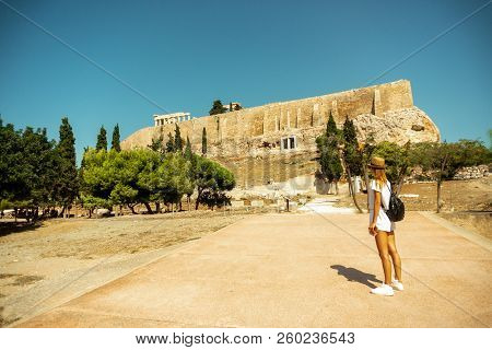 Girl Goes To The Ancient Greek Acropolis