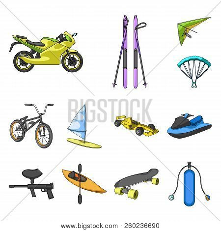 Extreme Sport Cartoon Icons In Set Collection For Design.different Kinds Of Sports Vector Symbol Sto