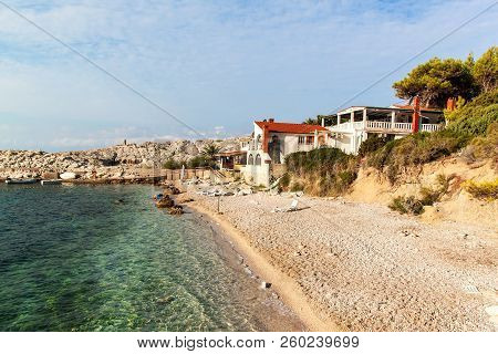 Croatia, Velo Zarace, September 11, 2018:cove Velo Zarace On The Croatian Island Of Hvar. A Place Fo