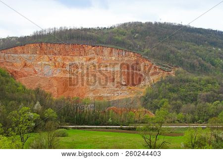 Stone Pit In Mountain Digging For Minerals