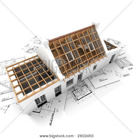 Bez střechy domu na architekt plány