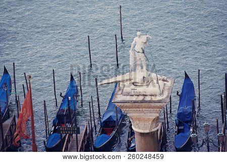 Venice, Italy - April 2012: Venetian Typical Architecture And Monumnets In Tiny Romantic Streets