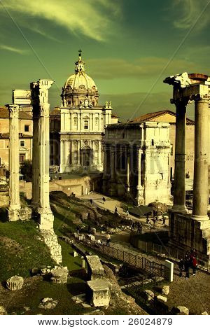 Винтажные открытка с Foro Romano