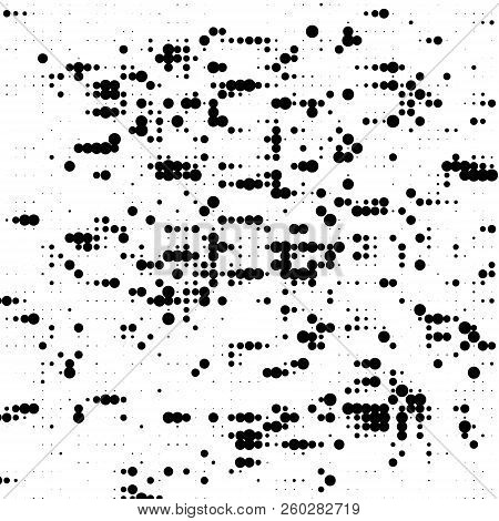 Grunge Halftone Pattern. Pointillism, Stipplism Style. Textured Background With Dots, Circles, Point