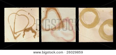 Collection Of Heart Shaped Cup Or Glass Stains