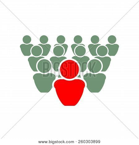 Vector Illustration: Be Different, Leader Concept, Out Of Crowd.