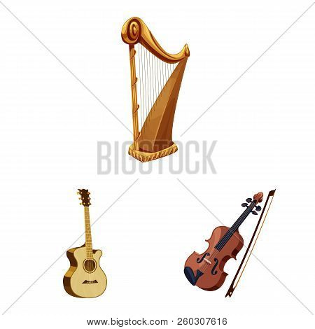 Isolated Object Of Music And Tune Logo. Set Of Music And Tool Stock Vector Illustration.