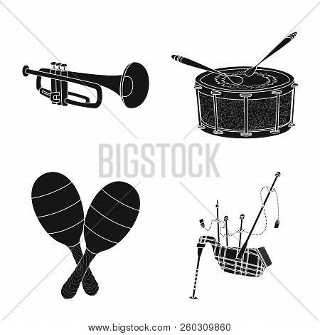 Vector Design Of Music And Tune Logo. Set Of Music And Tool Stock Symbol For Web.