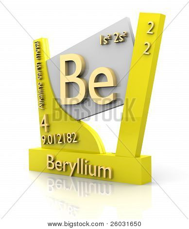 Beryllium lomakkeen jaksollisen elementtejä - V2