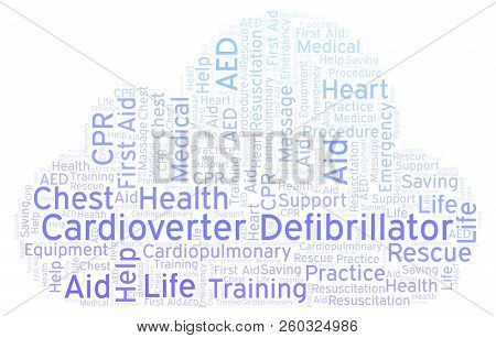 Cardioverter Defibrillator Word Cloud, Made With Text Only