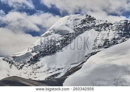 Close Up Of Snow Capped Kang Yatze Mountain In Himalayas, Ladakh, India.