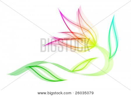 Abstratos flores sobre fundo branco. Ilustração
