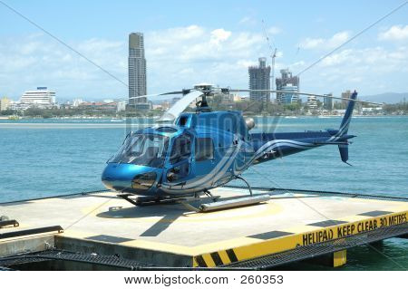 Blauwe helikopter