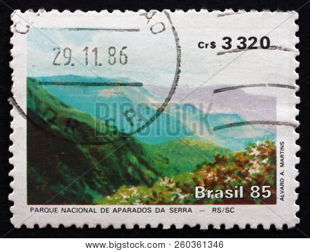 Brazil - Circa 1985: A Stamp Printed In The Brazil Shows Aparados Da Serra National Park, Circa 1985