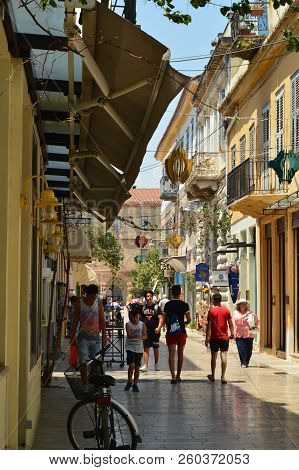 Narrow And Precious Streets Of Nauplion. Architecture, Travel, Landscapes, Cruises. July 8, 2018. Nauplion Argolida Greece.