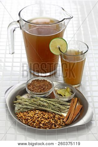emoliente, traditional peruvian healthy drink