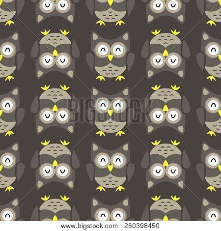 Owl Stylized Art Seemless Pattern Nature Colors