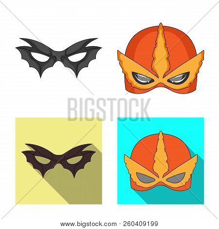 Vector Illustration Of Hero And Mask Icon. Set Of Hero And Superhero Vector Icon For Stock.