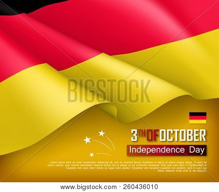 Germany Independence Day Festive Vector Banner. Traditional Political Holiday Celebrated On 3th Of O
