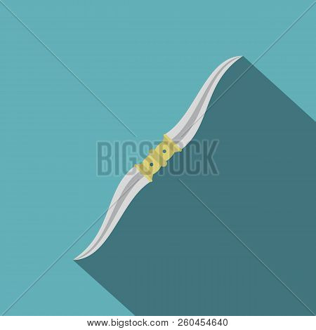 Throwing Knife Icon. Flat Illustration Of Throwing Knife Icon For Web  On Baby Blue Background