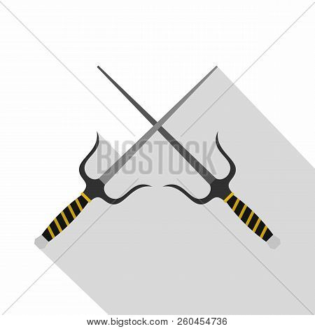 Sai Weapon Icon. Flat Illustration Of Sai Weapon Icon For Web  On White Background
