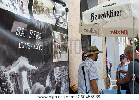 Mallorca, Spain - September 5, 2018: Poster Of Sineu Market And 700 Year Celebration In The Sineu Ma