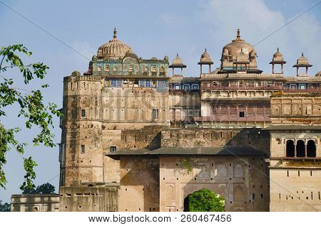 Exterior View Of Orchha Palace Fort. Orchha. Madhya Pradesh. India