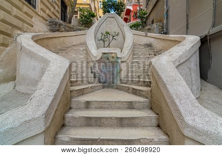 Kamondo Stairs, A Famous Pedestrian Stairway Leading To Galata Tower, Built Around 1870, Located On 