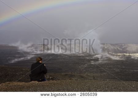 Turysta w Kilauea