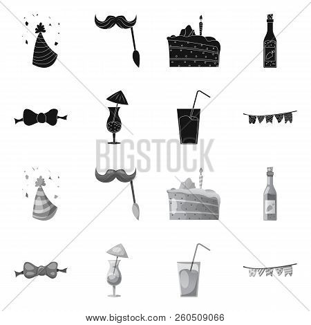 Vector Illustration Of Party And Birthday Logo. Set Of Party And Celebration Stock Vector Illustrati