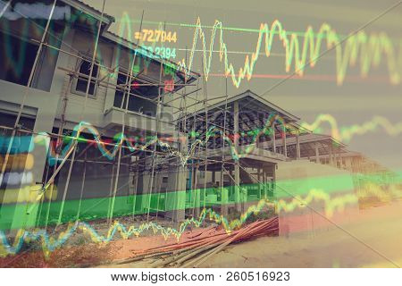 Economic Growth Of Real Estate Or Construction With Concept Stock Market