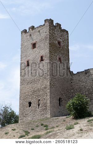 The Medieval Ruins Of The Genoese Fortress In Feodosiya, Republic Of Crimea