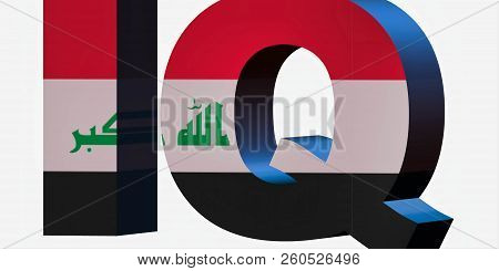 3d Standard Country Code Letters - Abbreviation Standart Code - Iraq