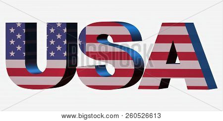 3d Standard Country Code Letters - Abbreviation Standart Code - United States Of America