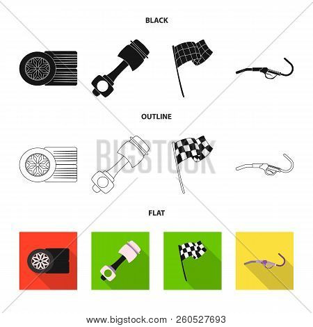 Isolated Object Of Car And Rally Logo. Collection Of Car And Race Stock Vector Illustration.