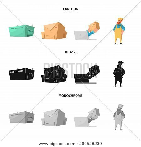 Vector Illustration Of Goods And Cargo Sign. Set Of Goods And Warehouse Stock Vector Illustration.