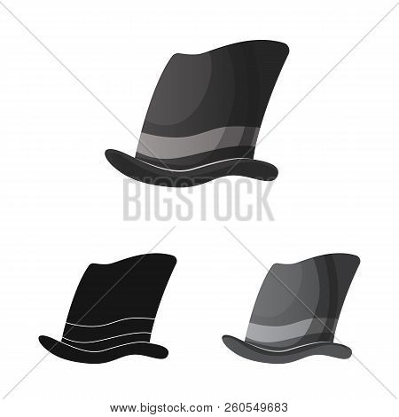 Vector Design Of Headgear And Cap Sign. Collection Of Headgear And Accessory Vector Icon For Stock.