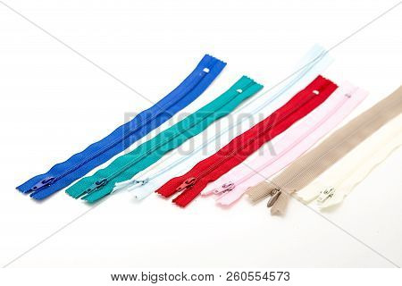 Close Up , Zipper On A White Background.