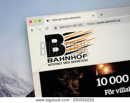 Amsterdam, The Netherlands - September 28, 2018: Website Of Bahnhof, A Swedish Internet Broadband Pr