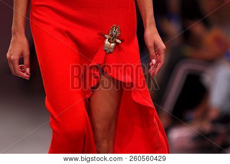 Kyiv, Ukraine - September 3, 2018: Close-up Details Of Creation By Designer T.mosca During Ukrainian
