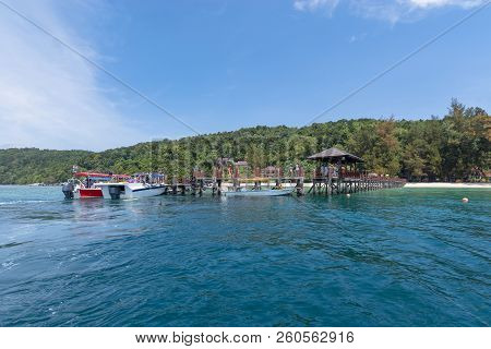 View From Beach On The Mamutik Island, Sabah, Malaysia.