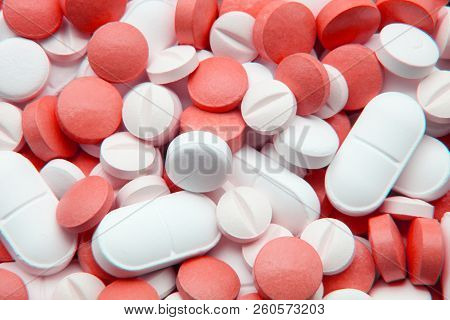 Tablets And White And Red Pills To Health