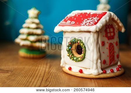 Gingerbread House. Christmas Holiday Sweets. European Christmas Holiday Traditions. Christmas Ginger