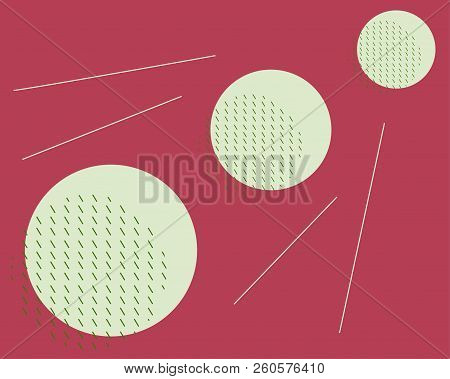 Geometric Retro Memphis Style , Shapes On Pink Background Vector