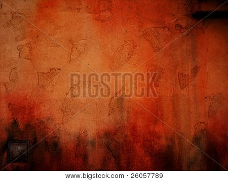  Oranje gips op oude muur