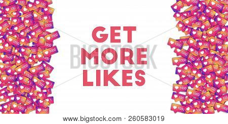 Get More Likes. Social Media Icons In Abstract Shape Background With Gradient Counter. Get More Like