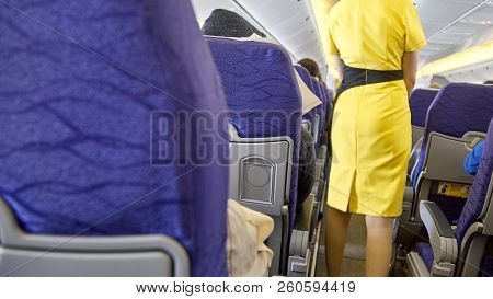 Blurred Flying Attendants ,air Hostess
